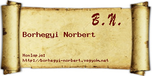 Borhegyi Norbert névjegykártya